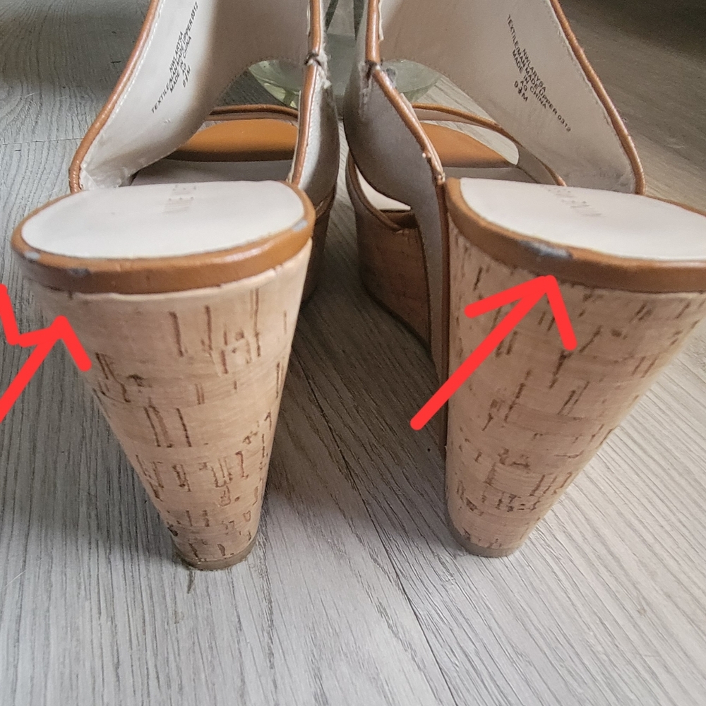 Nine West Larysa Linen & Cork Wedge, Size Women's 9.5 - Picture 7 of 12